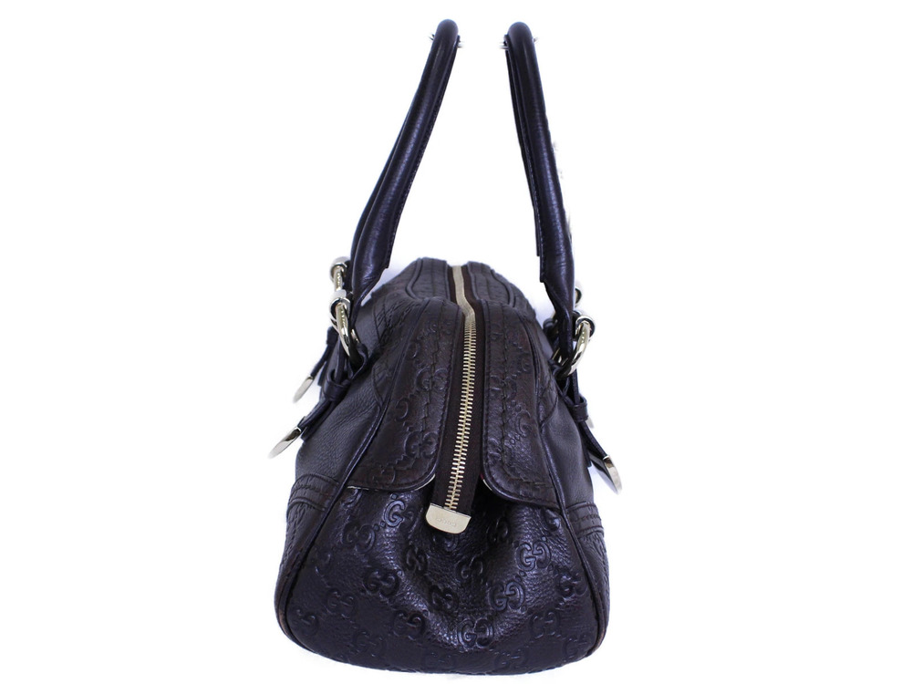 Gucci Bag Handbag Brown Leather Boston ssima - Picture 4 of 9